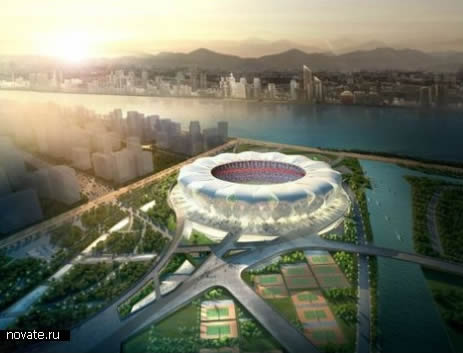 Стадион-лотос Hangzhou Sports Park в Гуанчжоу