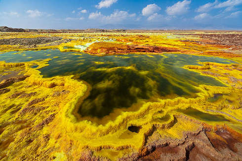 Вулкан Даллол в пустыни Эфиопии